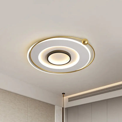 DecorBites™ DecorBites™ Ultra-Modern Black and Gold LED Ceiling Lamp in Warm/White Light, 16.5"/22" Circular Thin Acrylic Flush Light