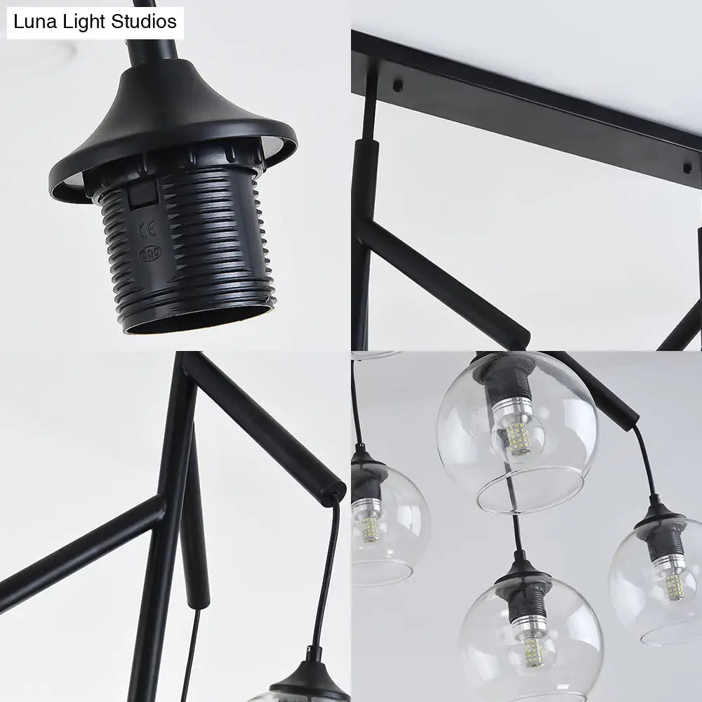 Ultra-Modern Clear Glass Island Pendant with 8 Lights - Hanging Ceiling Fixture