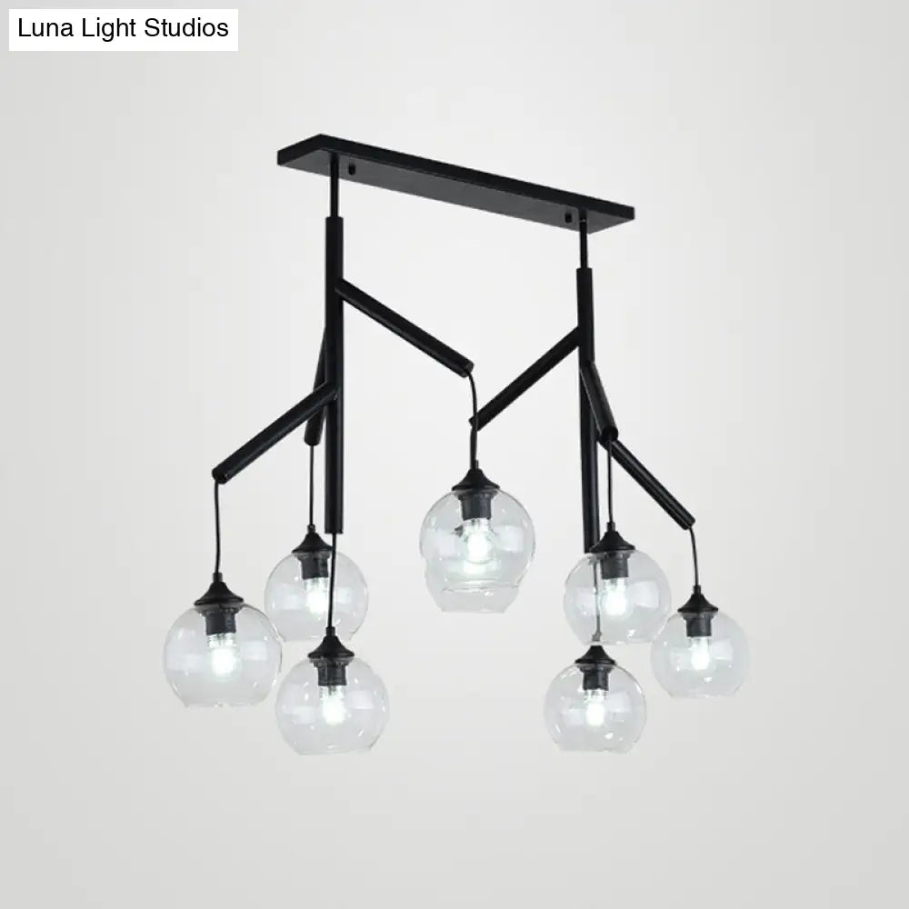 Ultra-Modern Clear Glass Island Pendant with 8 Lights - Hanging Ceiling Fixture