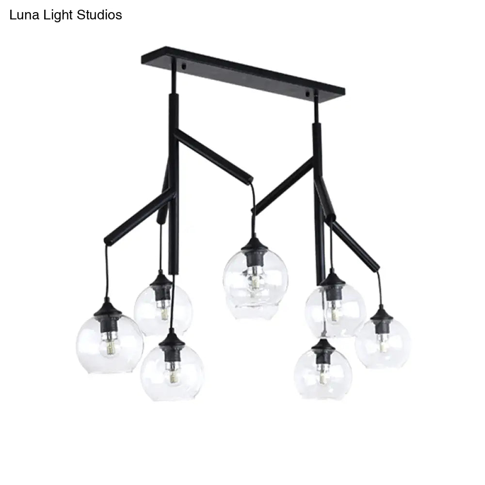 Ultra-Modern Clear Glass Island Pendant with 8 Lights - Hanging Ceiling Fixture