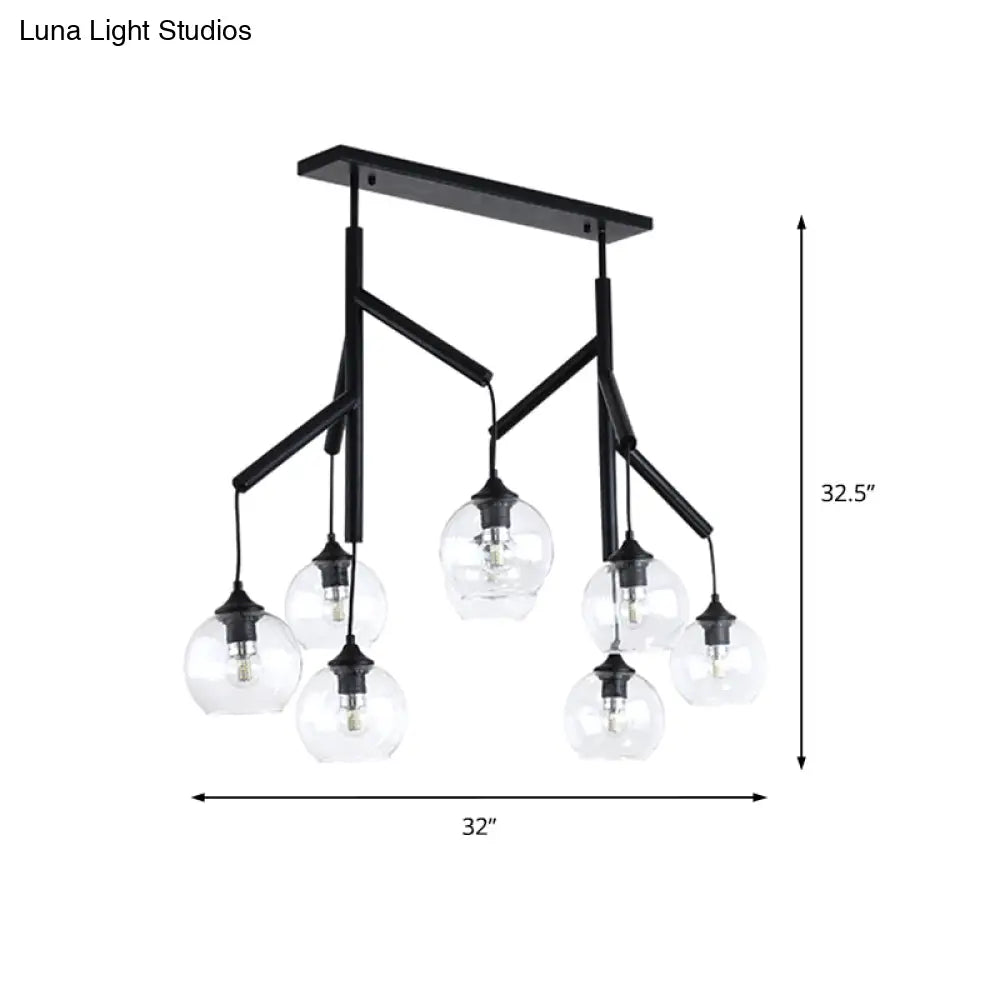 Ultra-Modern Clear Glass Island Pendant with 8 Lights - Hanging Ceiling Fixture