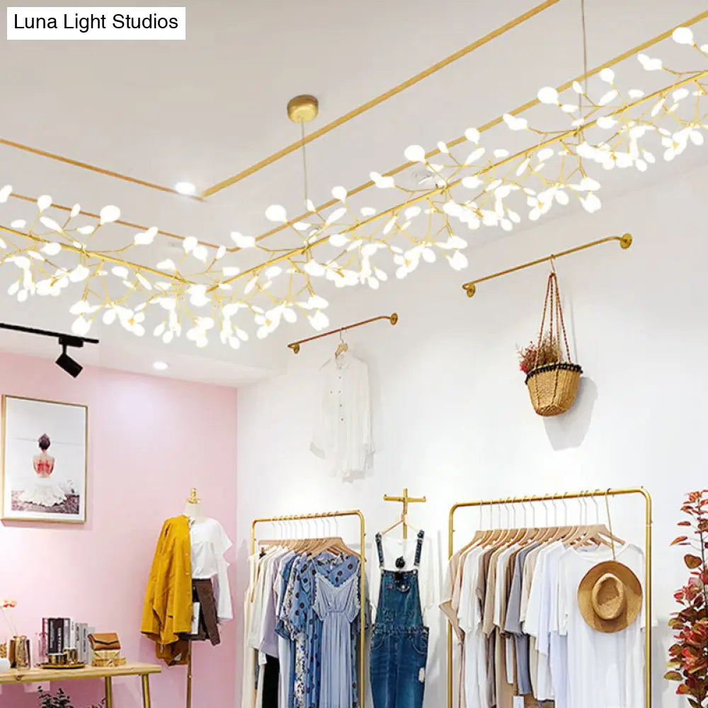 Ultra-Modern Linear Firefly Pendant Lighting: Acrylic Billiard Light for Living Room