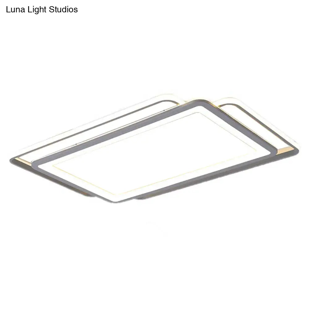 Ultra Slim Acrylic Ceiling Flush Mount LED Fixture (16"/19.5"/35.5") in Grey, with Warm/White Light