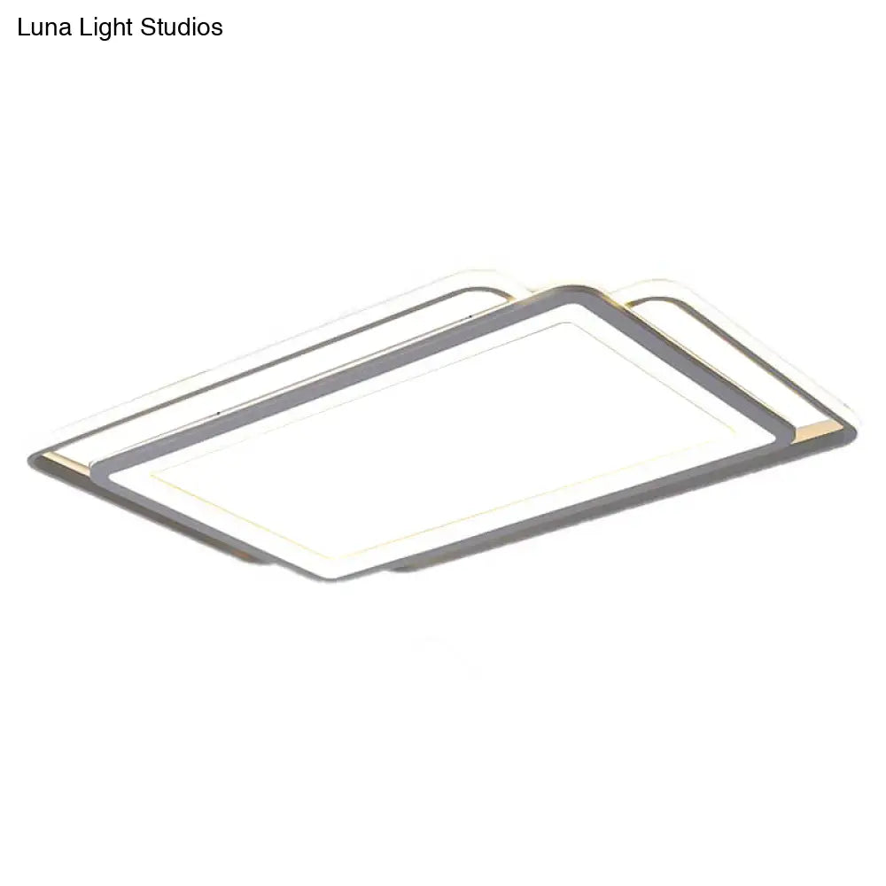 Ultra Slim Acrylic Ceiling Flush Mount LED Fixture (16"/19.5"/35.5") in Grey, with Warm/White Light