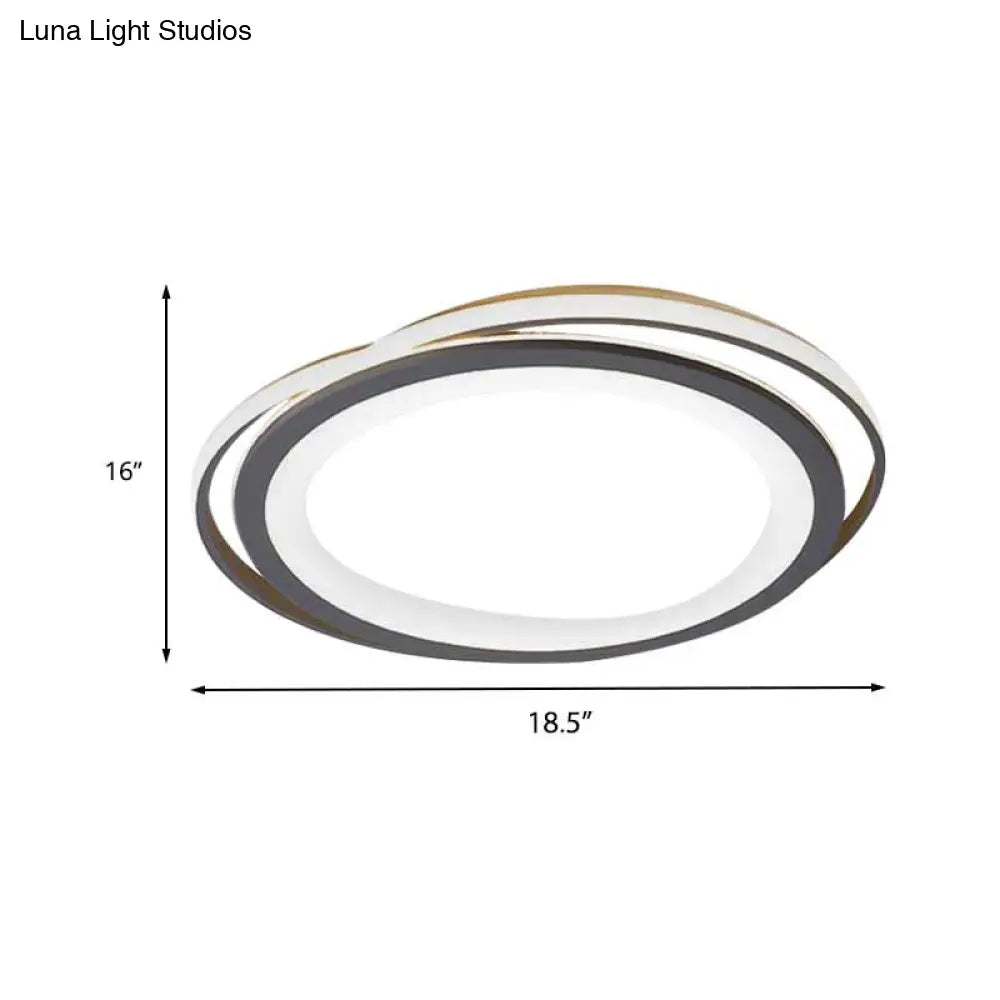 Ultra Thin 16"/19.5" Acrylic LED Flush Ceiling Light - Grey Bedroom Flush Mount Fixture, Warm/White Light