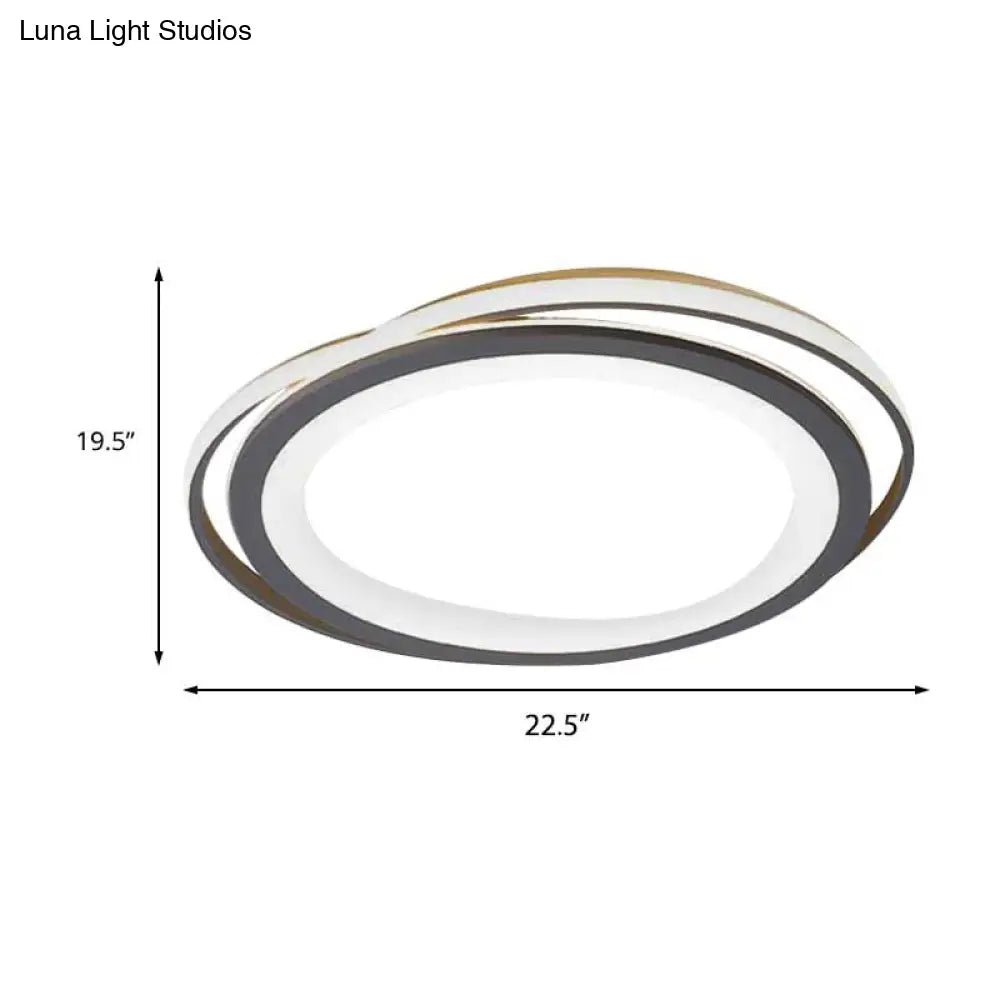 Ultra Thin 16"/19.5" Acrylic LED Flush Ceiling Light - Grey Bedroom Flush Mount Fixture, Warm/White Light