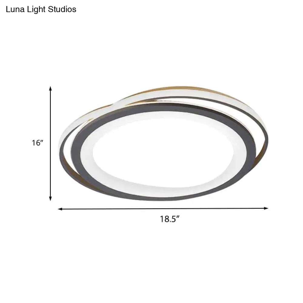 Ultra Thin 16"/19.5" Acrylic LED Flush Ceiling Light - Grey Bedroom Flush Mount Fixture, Warm/White Light
