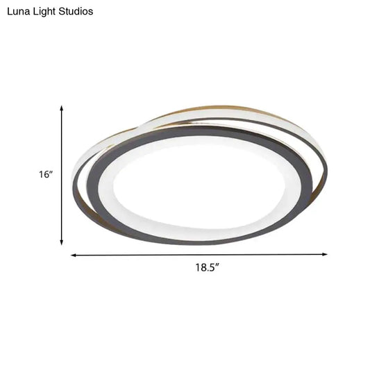 Ultra Thin 16"/19.5" Acrylic LED Flush Ceiling Light - Grey Bedroom Flush Mount Fixture, Warm/White Light