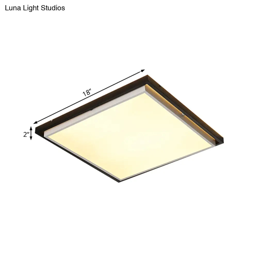 Ultra Thin Acrylic LED Flush Light - Wide Bedroom Ceiling Fixture in Warm/White Light (18"/21.5"/35.5")
