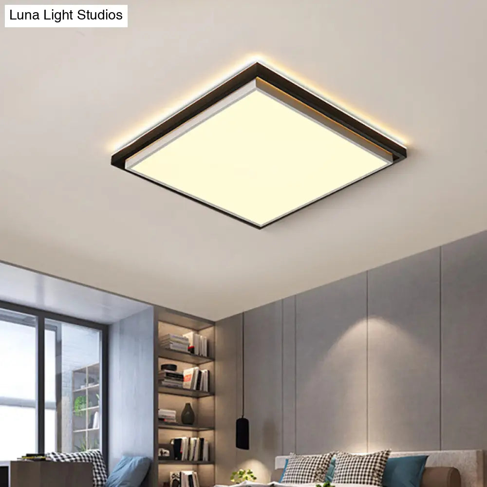 Ultra Thin Acrylic LED Flush Light - Wide Bedroom Ceiling Fixture in Warm/White Light (18"/21.5"/35.5")