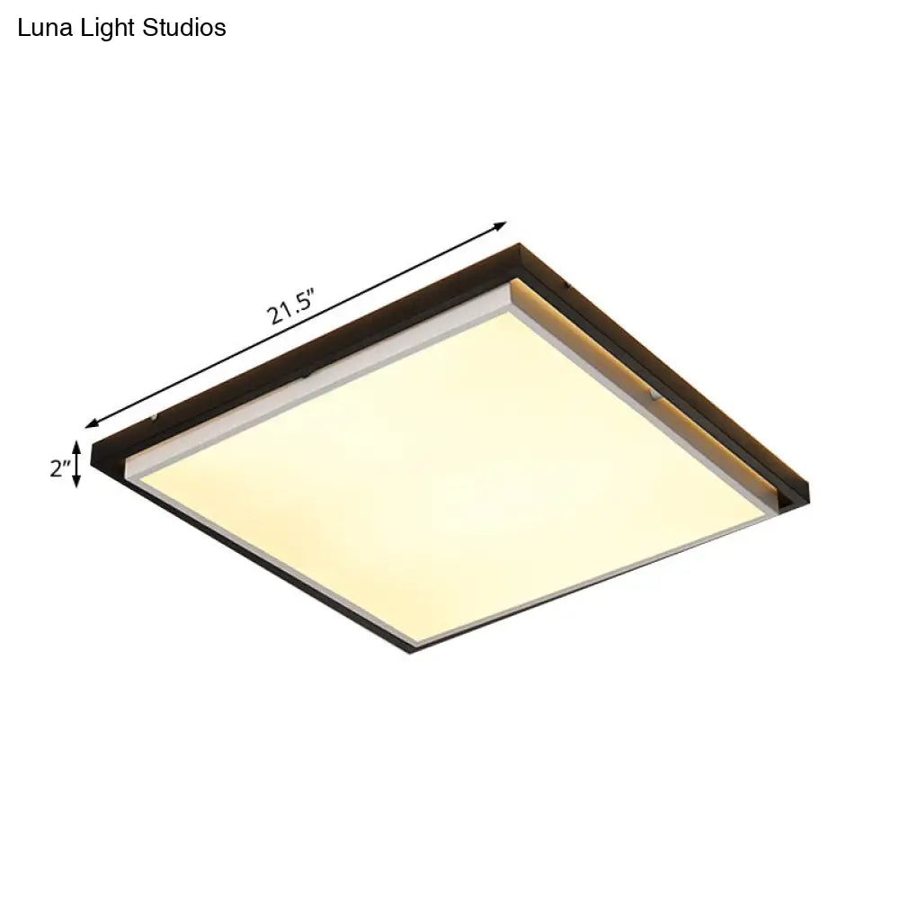 Ultra Thin Acrylic LED Flush Light - Wide Bedroom Ceiling Fixture in Warm/White Light (18"/21.5"/35.5")
