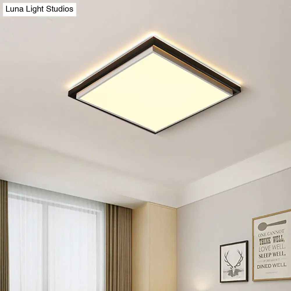 Ultra Thin Acrylic LED Flush Light - Wide Bedroom Ceiling Fixture in Warm/White Light (18"/21.5"/35.5")