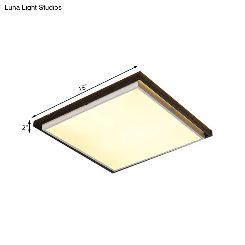 Ultra Thin Acrylic LED Flush Light - Wide Bedroom Ceiling Fixture in Warm/White Light (18"/21.5"/35.5")