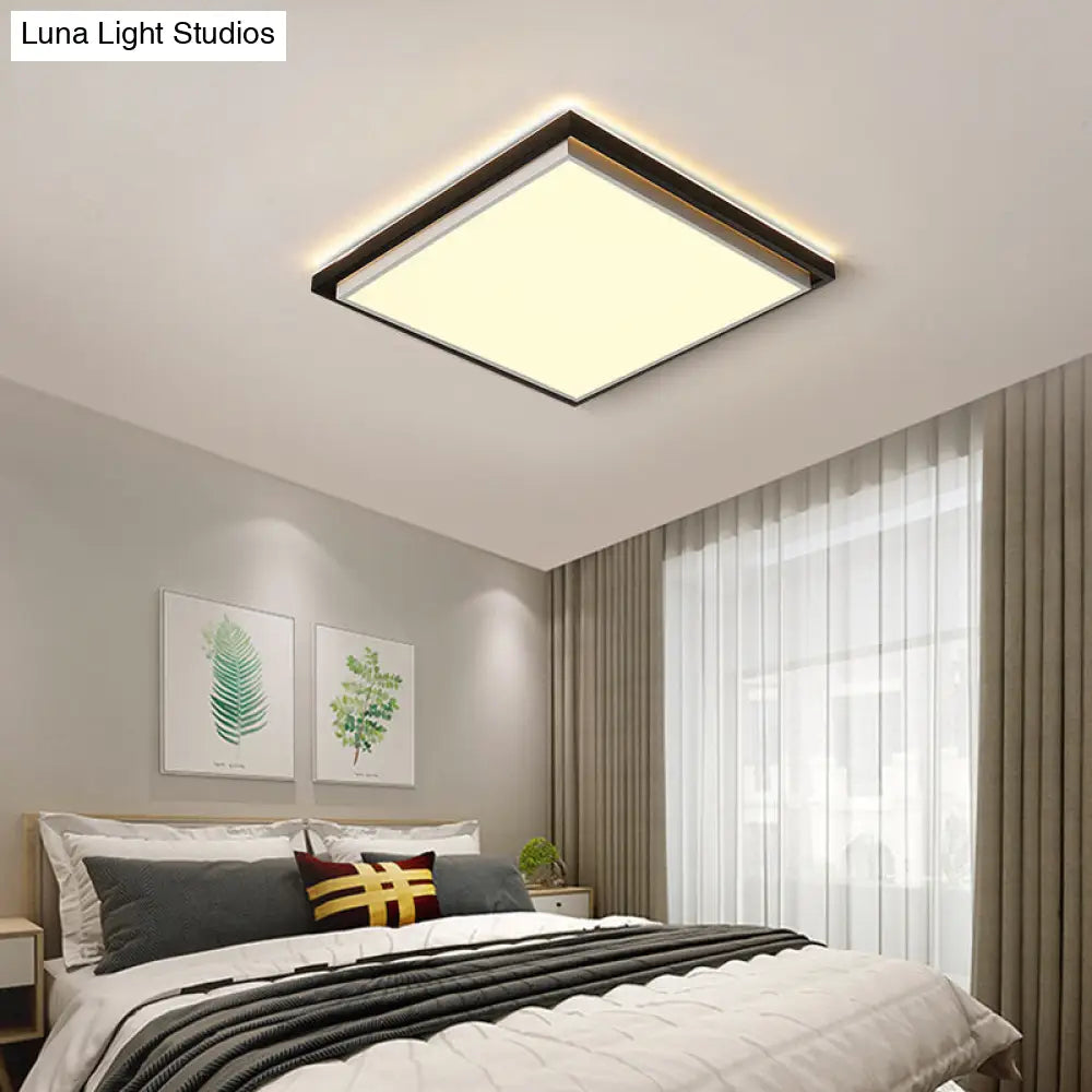 Ultra Thin Acrylic LED Flush Light - Wide Bedroom Ceiling Fixture in Warm/White Light (18"/21.5"/35.5")