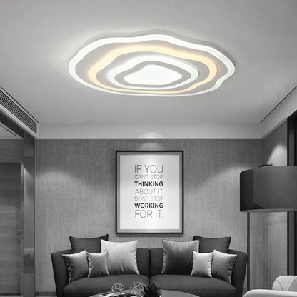 DecorBites™ DecorBites™ Ultra Thin Acrylic Ripple Ceiling Lamp - 19.5"/23.5" W, Simple White LED Light in Warm/White