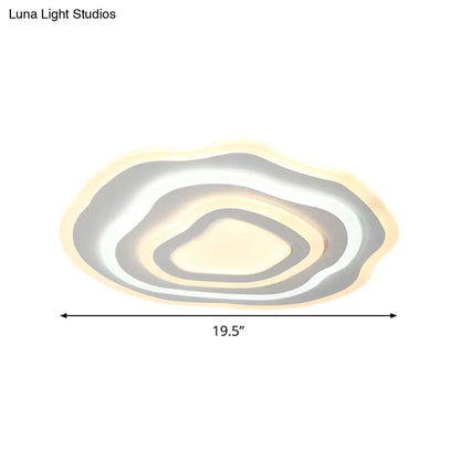 DecorBites™ DecorBites™ Ultra Thin Acrylic Ripple Ceiling Lamp - 19.5"/23.5" W, Simple White LED Light in Warm/White