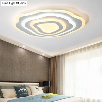 DecorBites™ DecorBites™ Ultra Thin Acrylic Ripple Ceiling Lamp - 19.5"/23.5" W, Simple White LED Light in Warm/White