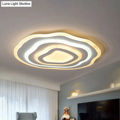 DecorBites™ DecorBites™ Ultra Thin Acrylic Ripple Ceiling Lamp - 19.5"/23.5" W, Simple White LED Light in Warm/White