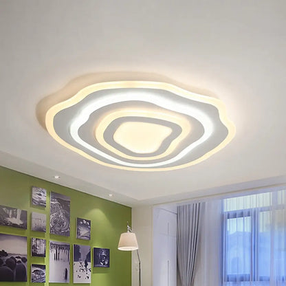 DecorBites™ DecorBites™ Ultra Thin Acrylic Ripple Ceiling Lamp - 19.5"/23.5" W, Simple White LED Light in Warm/White