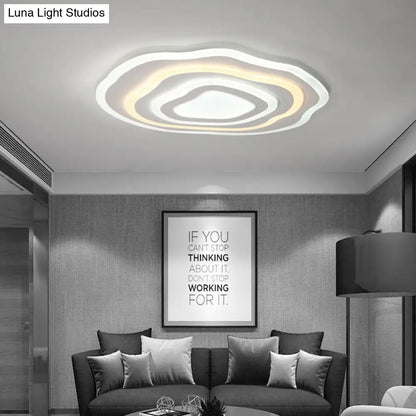 DecorBites™ DecorBites™ Ultra Thin Acrylic Ripple Ceiling Lamp - 19.5"/23.5" W, Simple White LED Light in Warm/White
