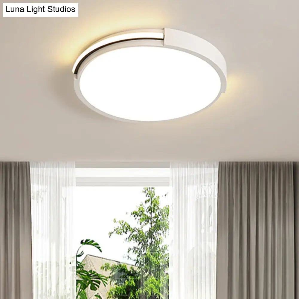 Ultra Thin LED Bedroom Ceiling Light in Warm/White, 16"/19.5" Diameter - Sleek & Simple