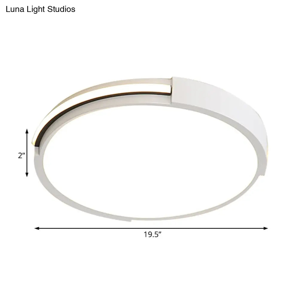 Ultra Thin LED Bedroom Ceiling Light in Warm/White, 16"/19.5" Diameter - Sleek & Simple