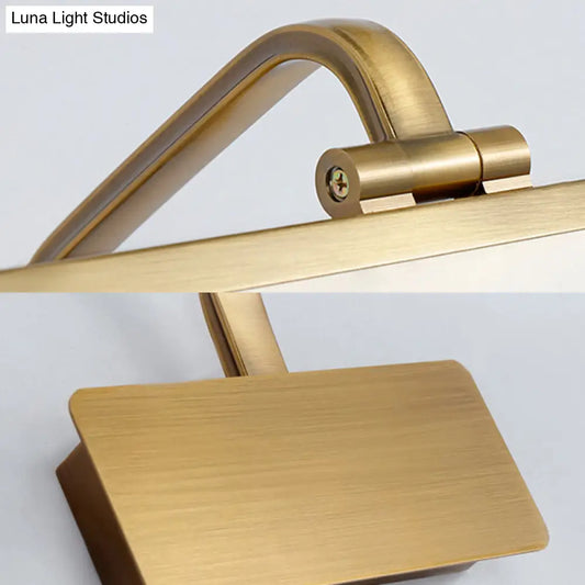 Ultra-Thin LED Indoor Wall Light - Brushed Brass Vanity Sconce in Warm/White Lighting, 16"/19.5" Width