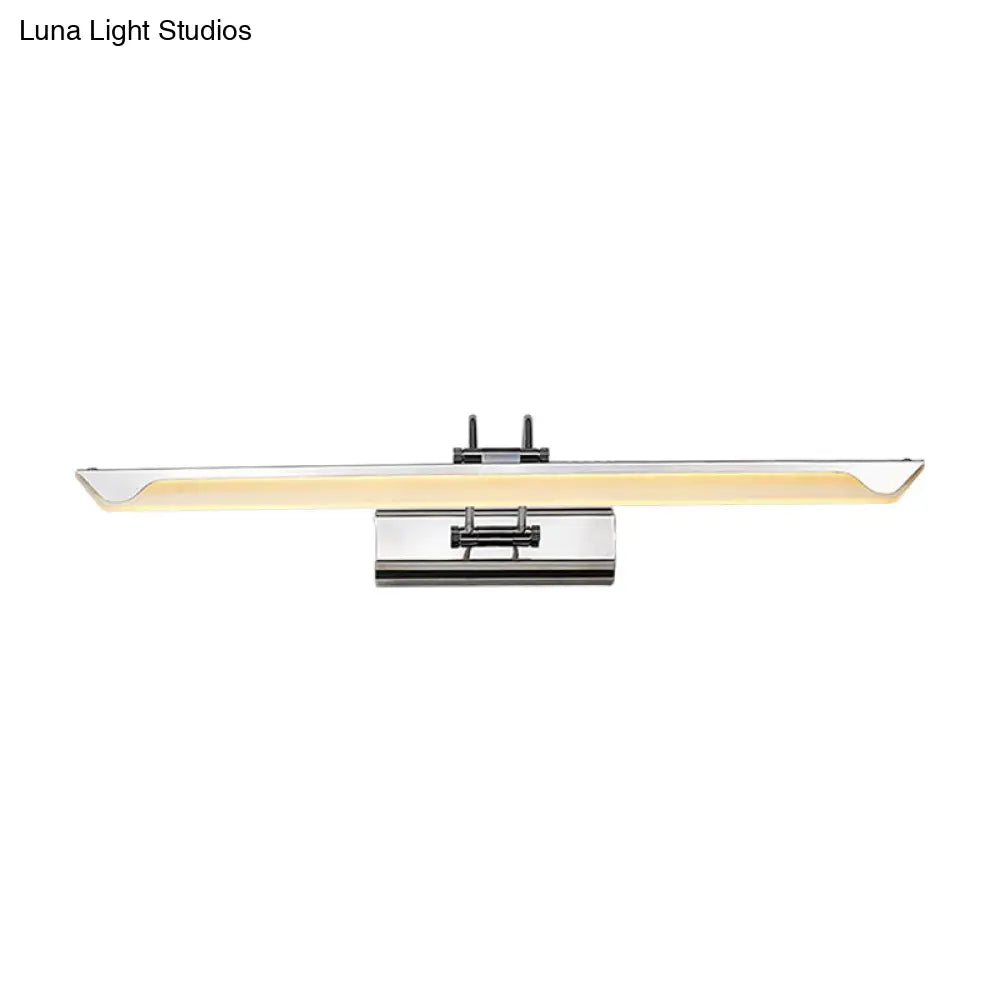 Ultra-Thin LED Nickel Wall Lamp for Bathroom - Simple Style, Warm/White Light (17"/23" Width)