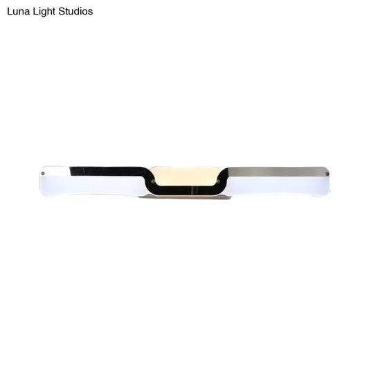 Ultra-Thin Modern LED Vanity Sconce Light in Chrome - Warm/White Lighting Fixture