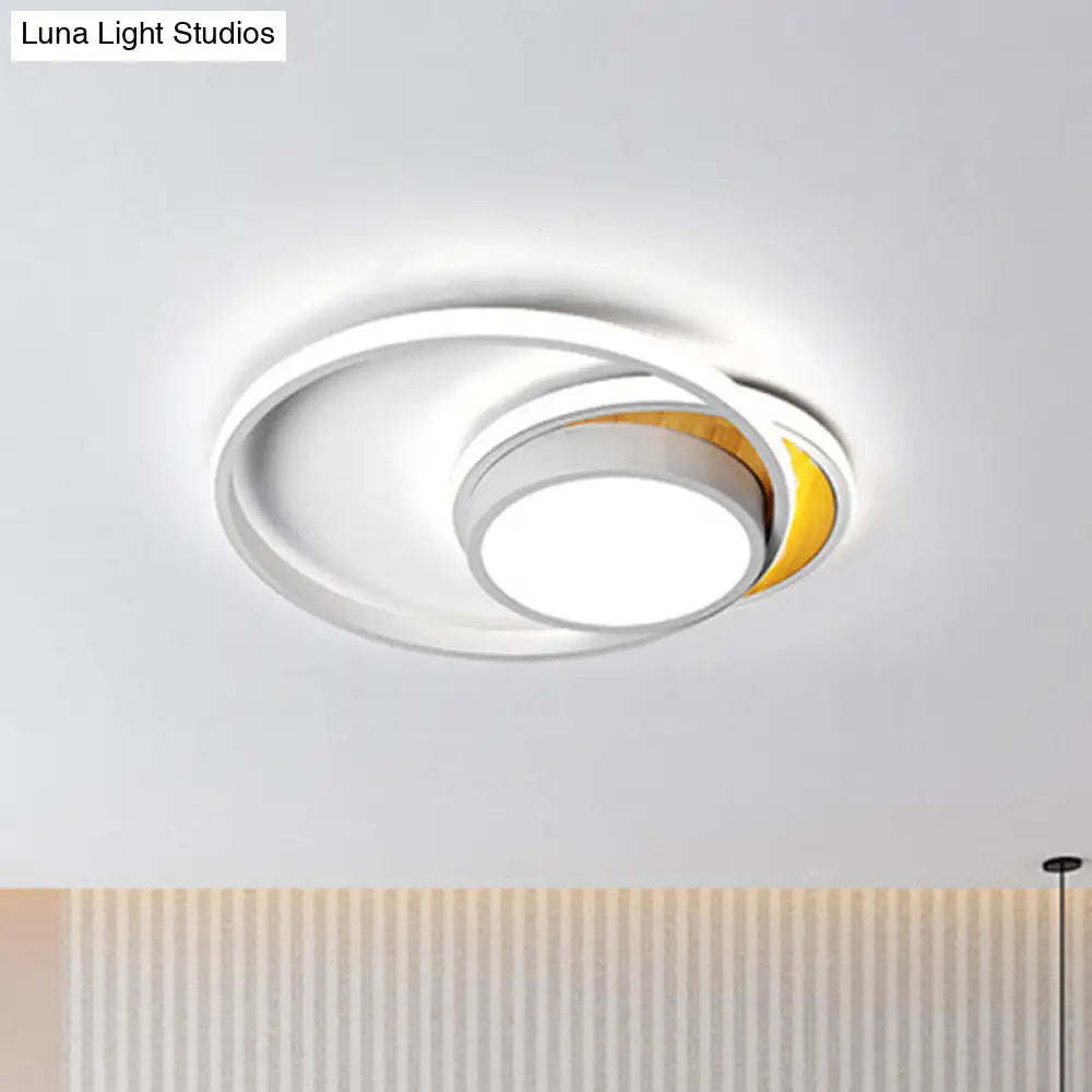 Ultra Thin Modern Metal LED Flush Ceiling Light in Black/White - White/Warm Light, 18"/21.5" Wide