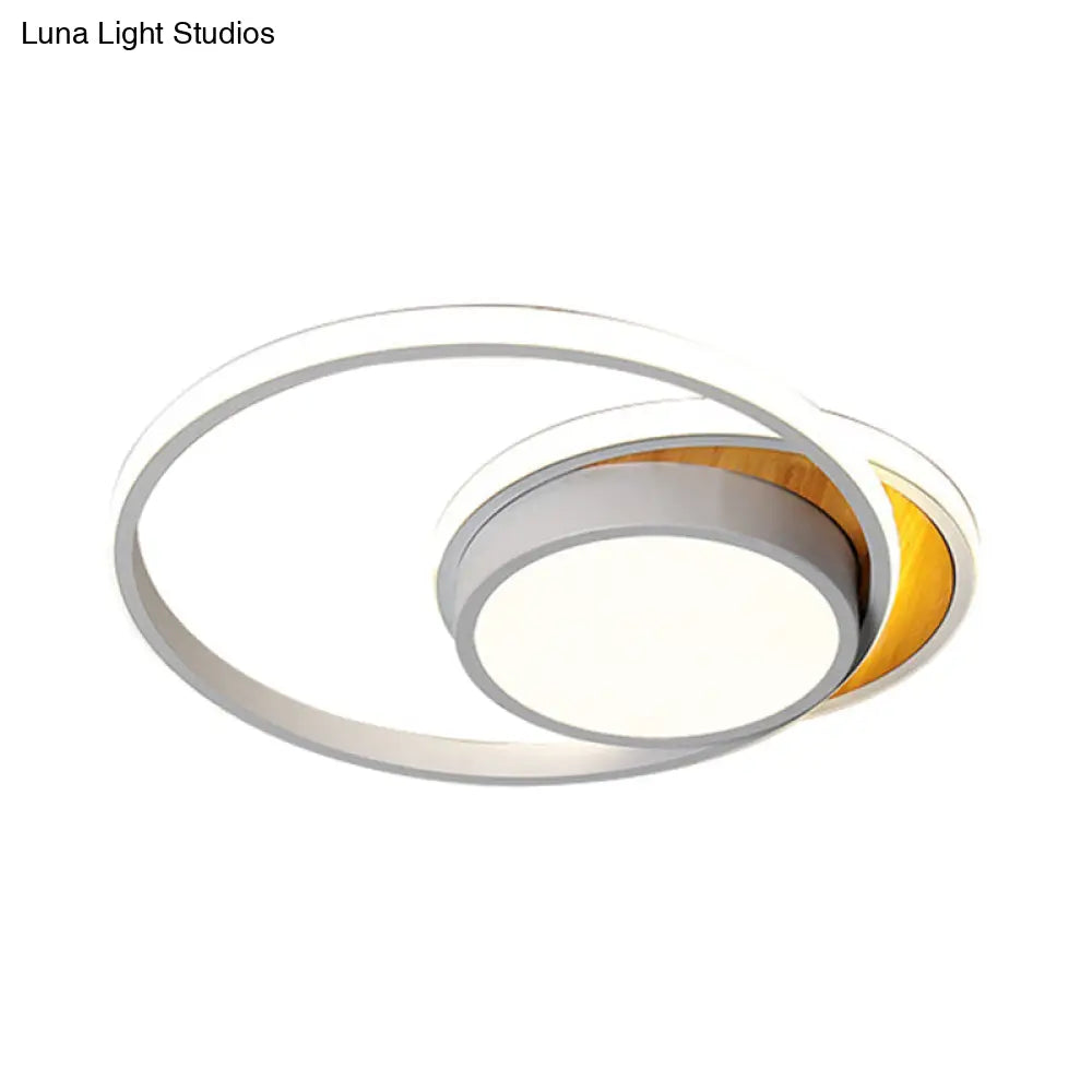 Ultra Thin Modern Metal LED Flush Ceiling Light in Black/White - White/Warm Light, 18"/21.5" Wide
