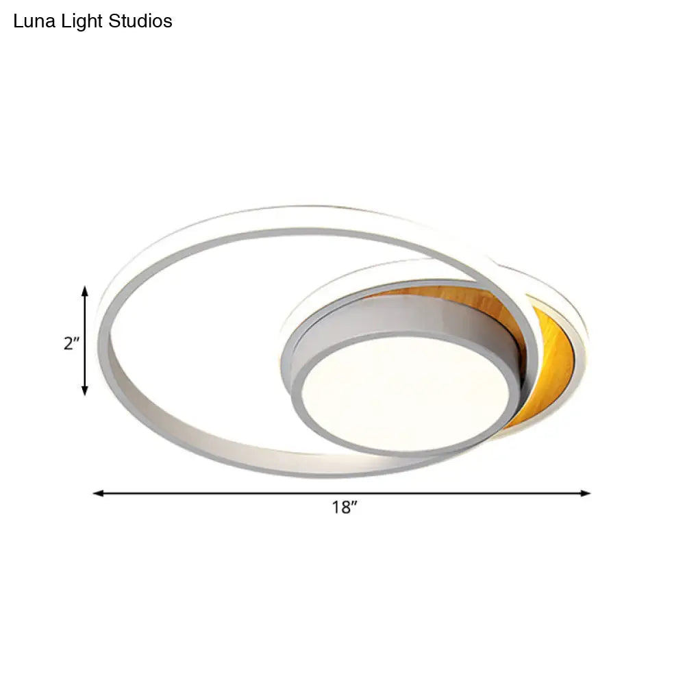 Ultra Thin Modern Metal LED Flush Ceiling Light in Black/White - White/Warm Light, 18"/21.5" Wide
