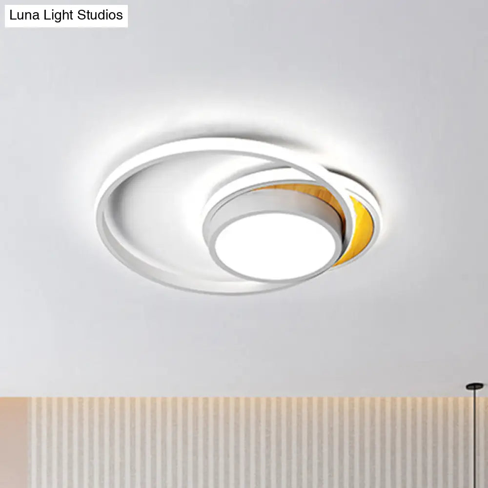 Ultra Thin Modern Metal LED Flush Ceiling Light in Black/White - White/Warm Light, 18"/21.5" Wide