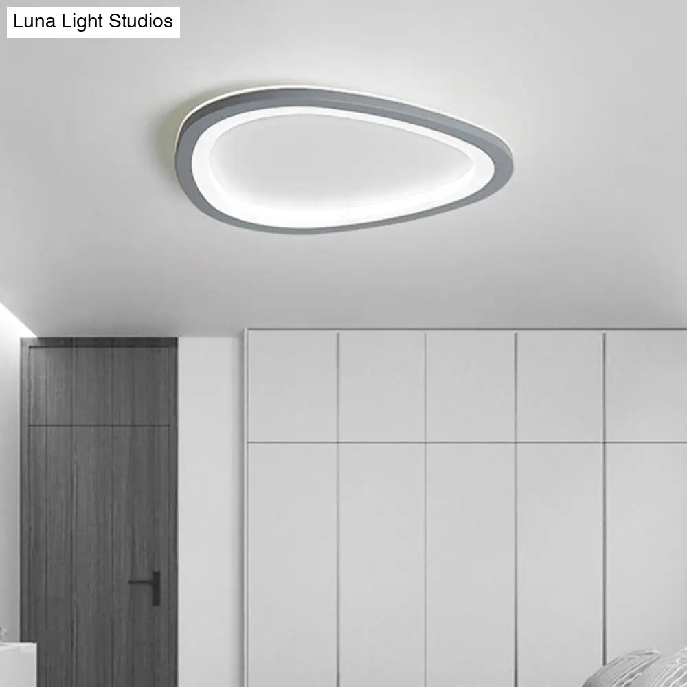 Ultra-thin Nordic Acrylic LED Ceiling Light in Dark Grey Droplet Shape