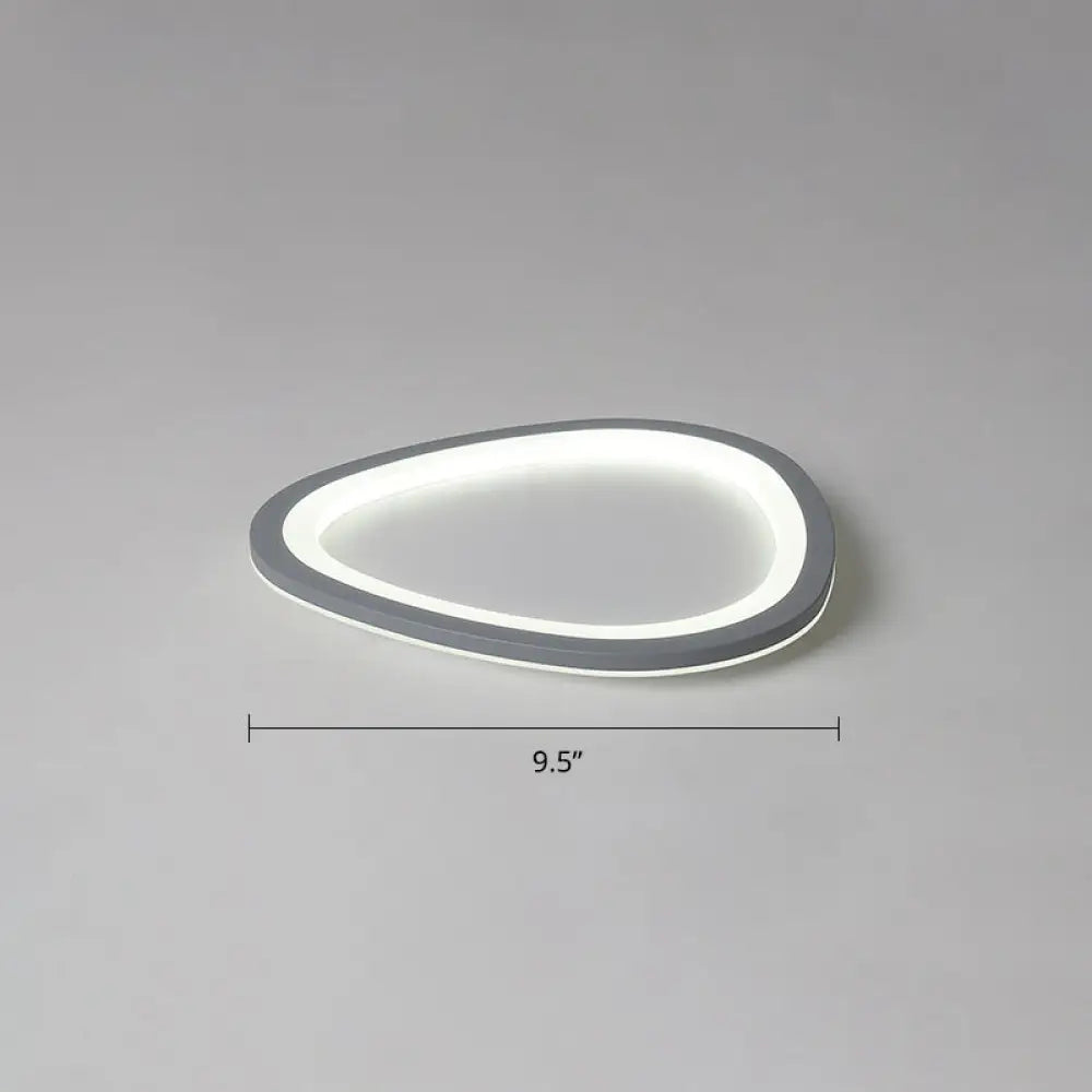 Ultra-thin Nordic Acrylic LED Ceiling Light in Dark Grey Droplet Shape
