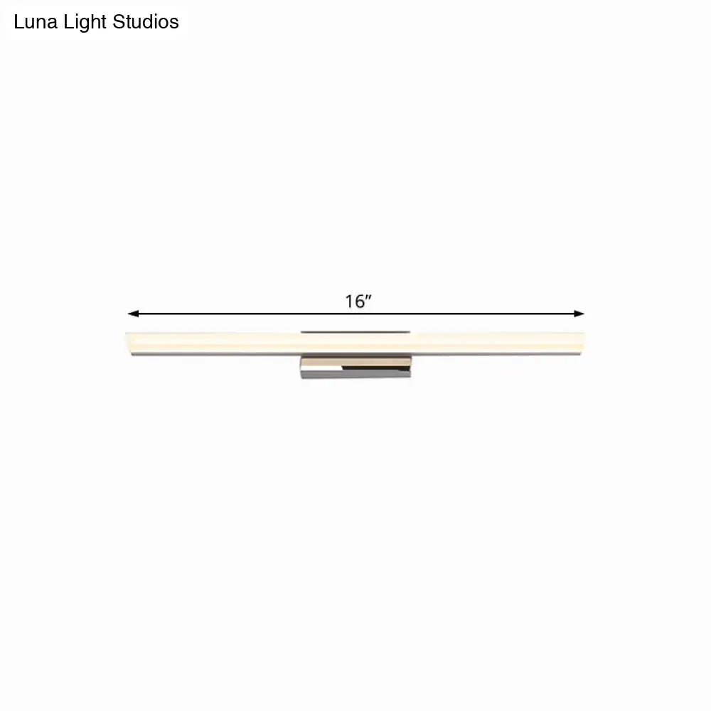 Ultra-Thin Nordic Acrylic LED Vanity Lamp - 16"/20" Dia - Silver, Warm/White Light