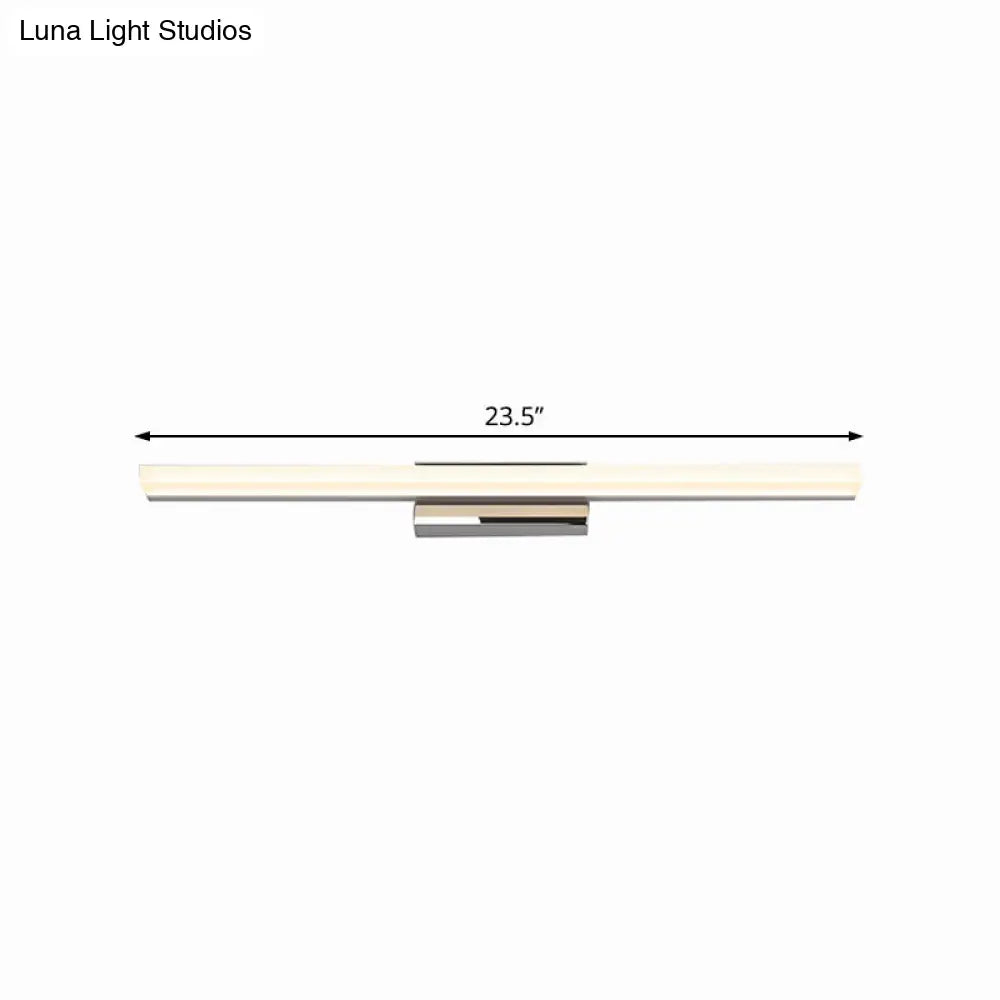 Ultra-Thin Nordic Acrylic LED Vanity Lamp - 16"/20" Dia - Silver, Warm/White Light