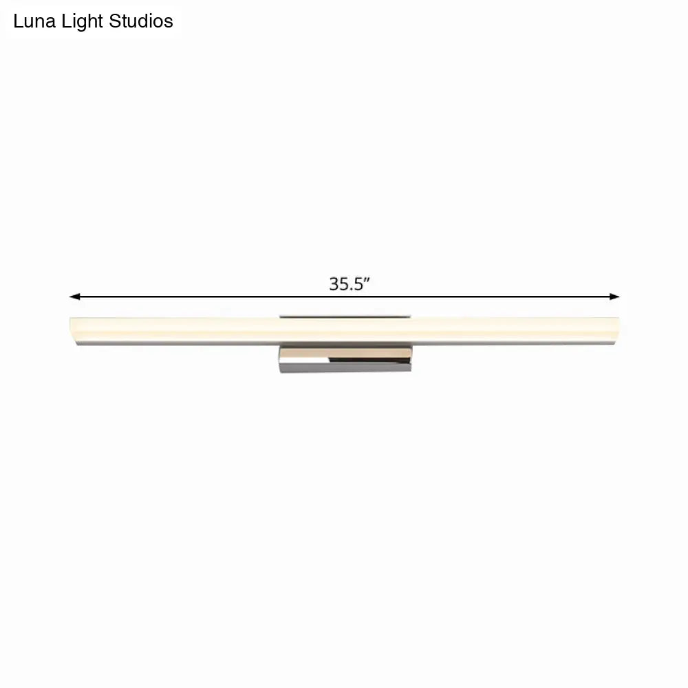 Ultra-Thin Nordic Acrylic LED Vanity Lamp - 16"/20" Dia - Silver, Warm/White Light