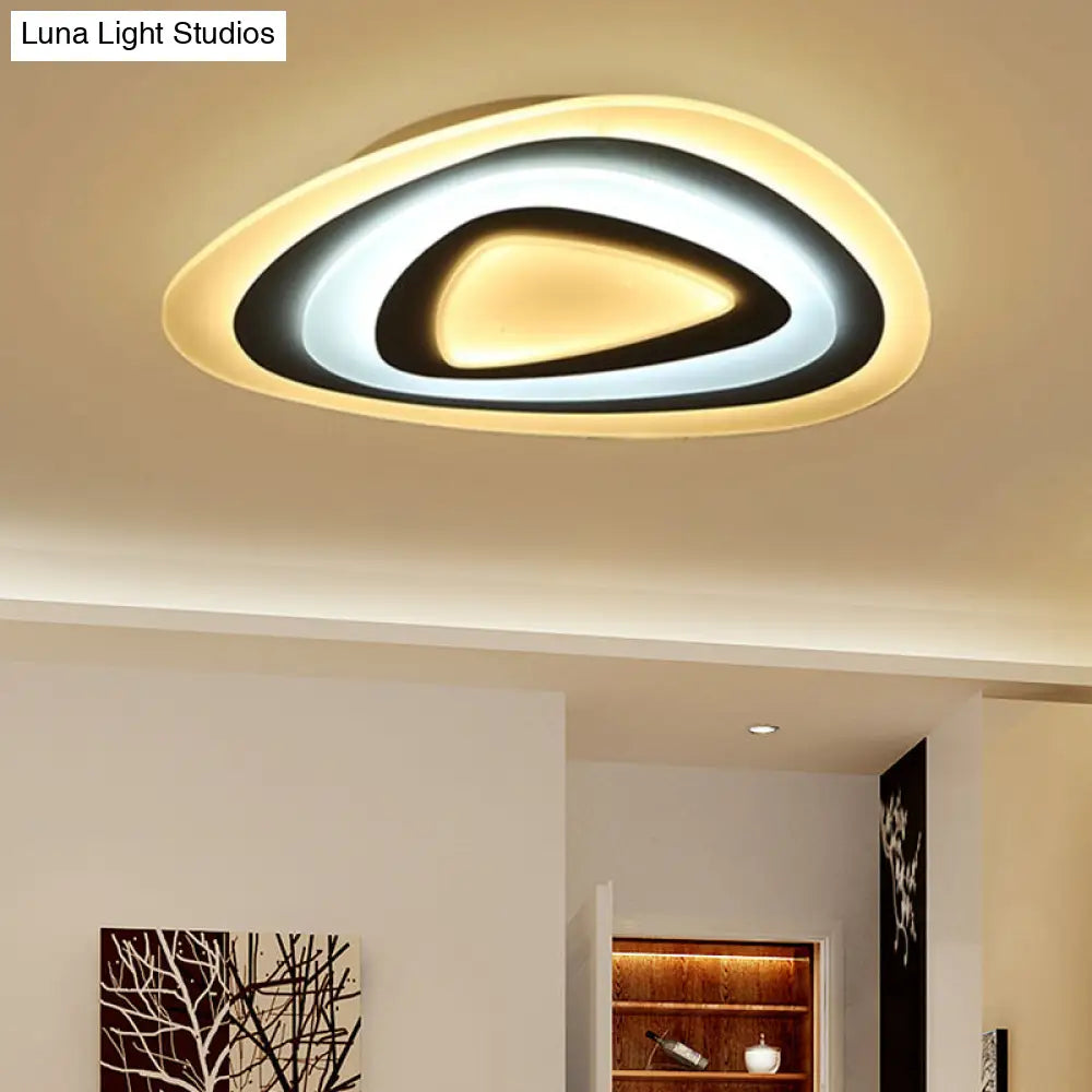Ultrathin Acrylic Shade LED Ceiling Light - Wide Flush Mount Lamp for Bedroom, 19.5"/23.5"/31.5" Size, Warm/White Light - White Shade