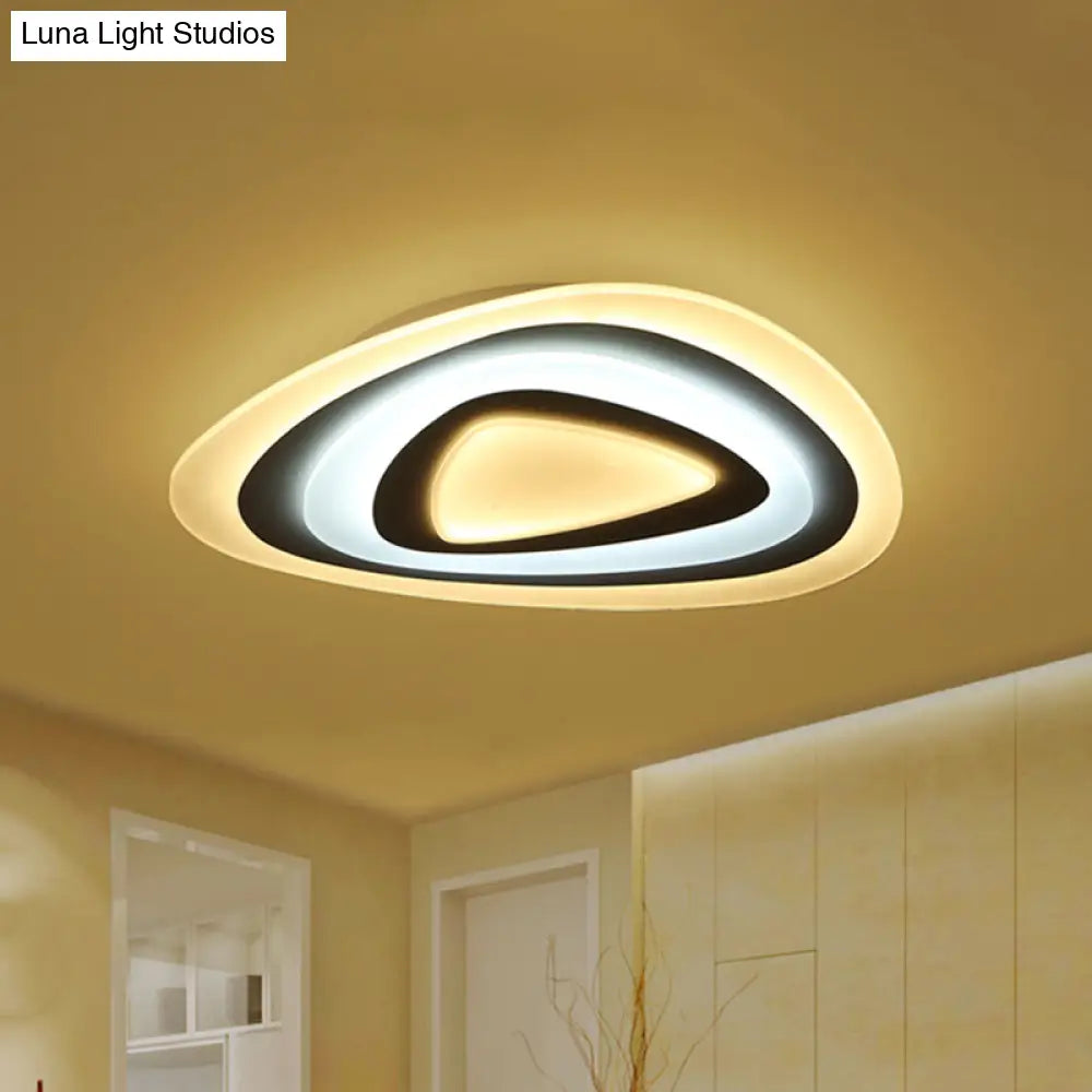 Ultrathin Acrylic Shade LED Ceiling Light - Wide Flush Mount Lamp for Bedroom, 19.5"/23.5"/31.5" Size, Warm/White Light - White Shade
