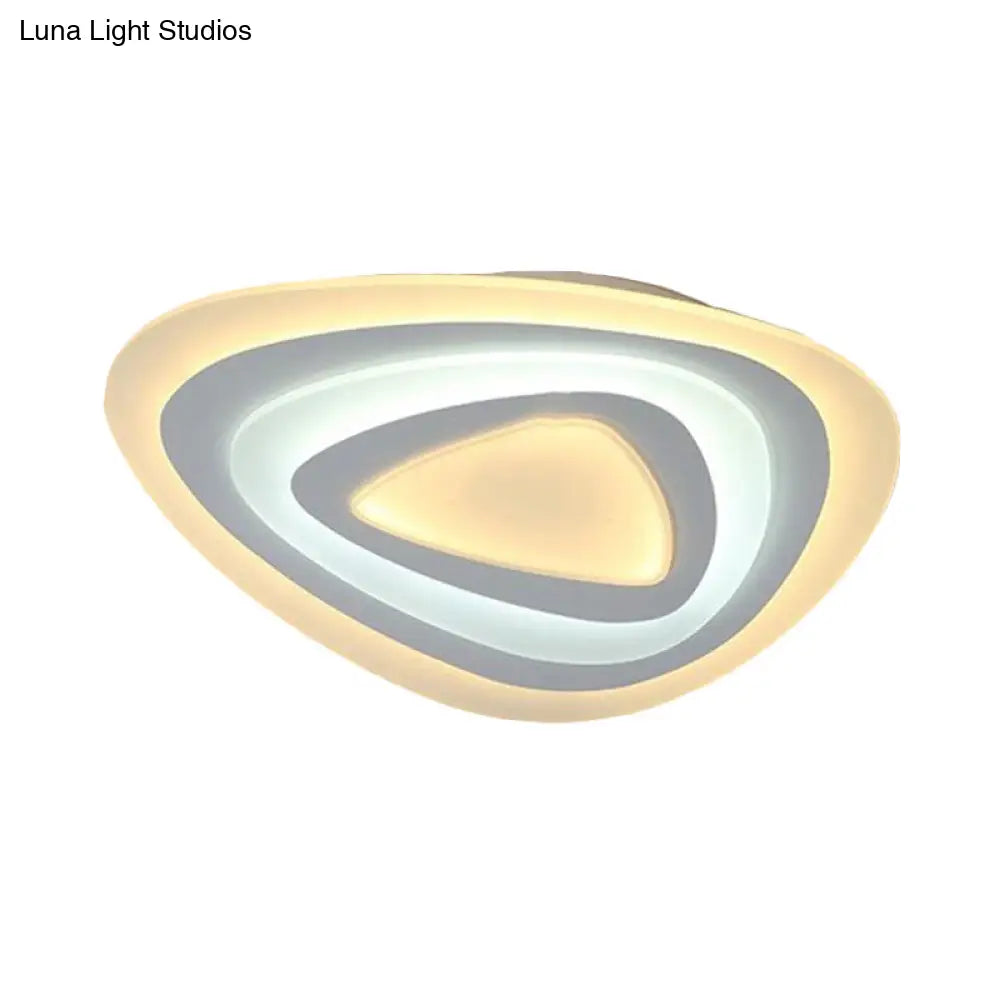Ultrathin Acrylic Shade LED Ceiling Light - Wide Flush Mount Lamp for Bedroom, 19.5"/23.5"/31.5" Size, Warm/White Light - White Shade