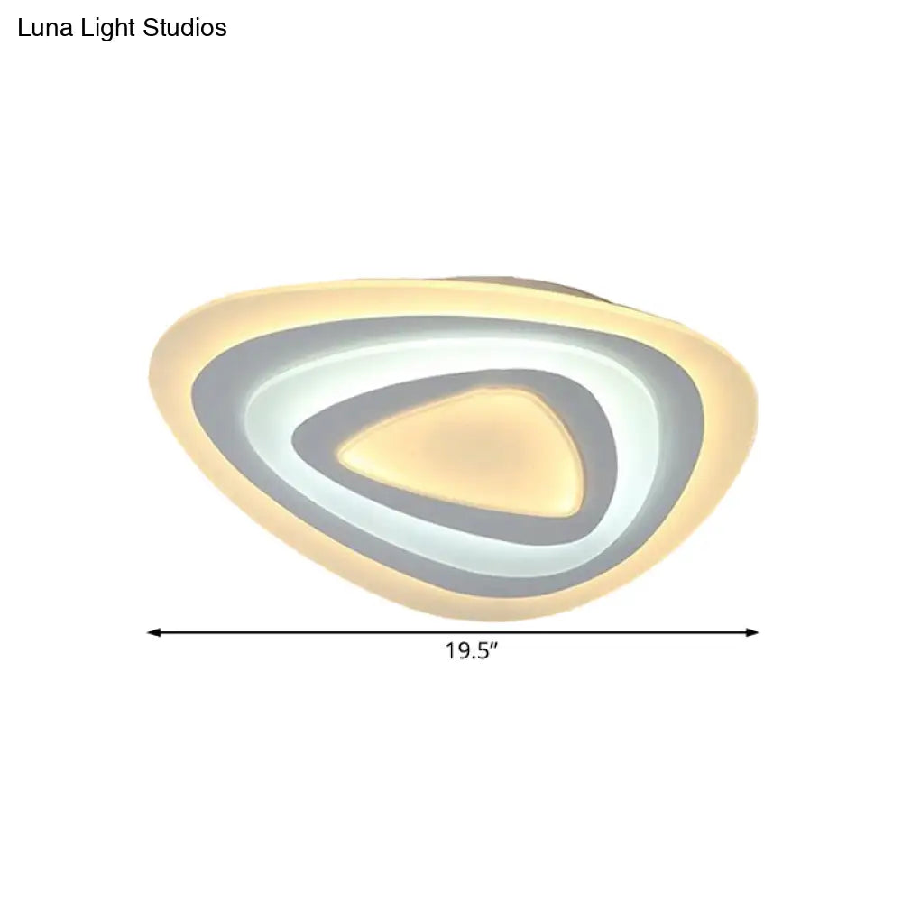 Ultrathin Acrylic Shade LED Ceiling Light - Wide Flush Mount Lamp for Bedroom, 19.5"/23.5"/31.5" Size, Warm/White Light - White Shade
