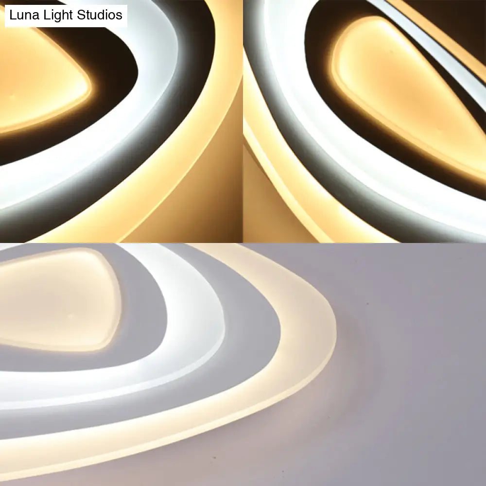 Ultrathin Acrylic Shade LED Ceiling Light - Wide Flush Mount Lamp for Bedroom, 19.5"/23.5"/31.5" Size, Warm/White Light - White Shade