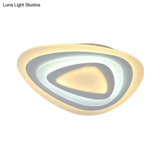 Ultrathin Acrylic Shade LED Ceiling Light - Wide Flush Mount Lamp for Bedroom, 19.5"/23.5"/31.5" Size, Warm/White Light - White Shade