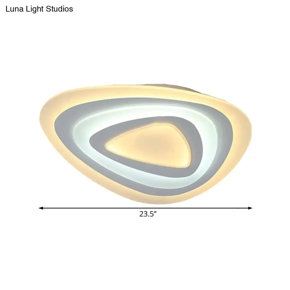 Ultrathin Acrylic Shade LED Ceiling Light - Wide Flush Mount Lamp for Bedroom, 19.5"/23.5"/31.5" Size, Warm/White Light - White Shade