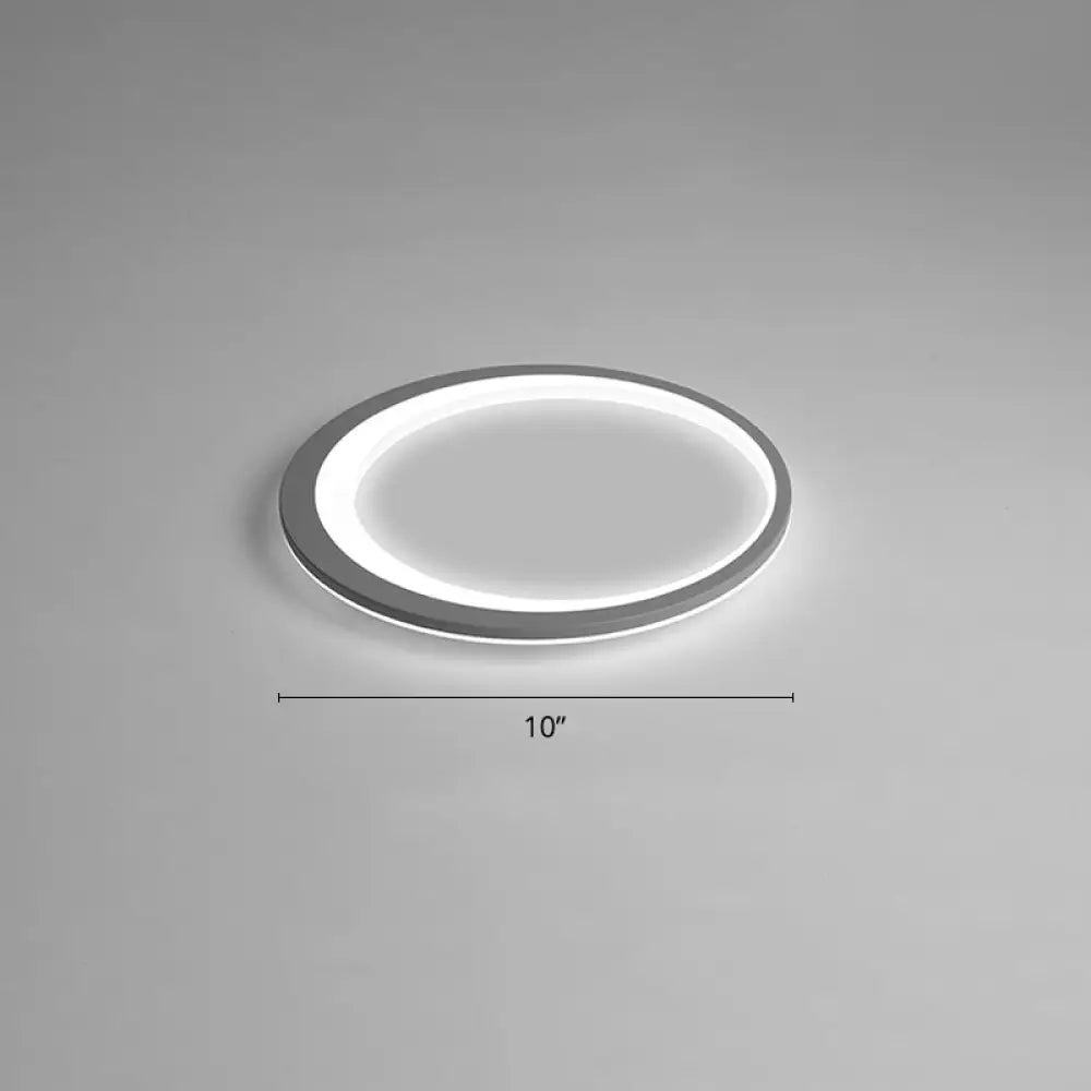 Ultrathin Flush Mount LED Ceiling Light Fixture - Nordic Style (Grey-White)