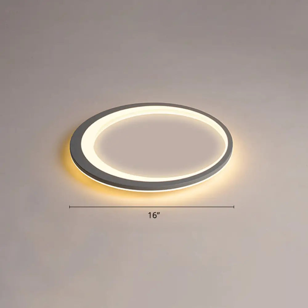 Ultrathin Flush Mount LED Ceiling Light Fixture - Nordic Style (Grey-White)