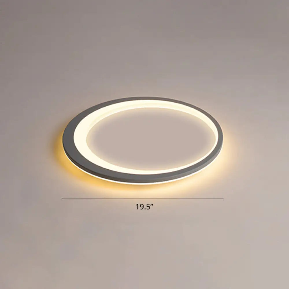 Ultrathin Flush Mount LED Ceiling Light Fixture - Nordic Style (Grey-White)