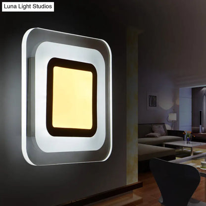 DecorBites™ DecorBites™ Ultrathin LED Wall Sconce: Stylish Square Acrylic Lamp for Living Room in Warm/White Light