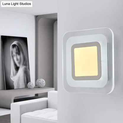 DecorBites™ DecorBites™ Ultrathin LED Wall Sconce: Stylish Square Acrylic Lamp for Living Room in Warm/White Light